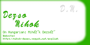 dezso mihok business card